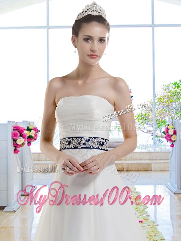 Fabulous Laced and Belt Wedding Gowns with Strapless