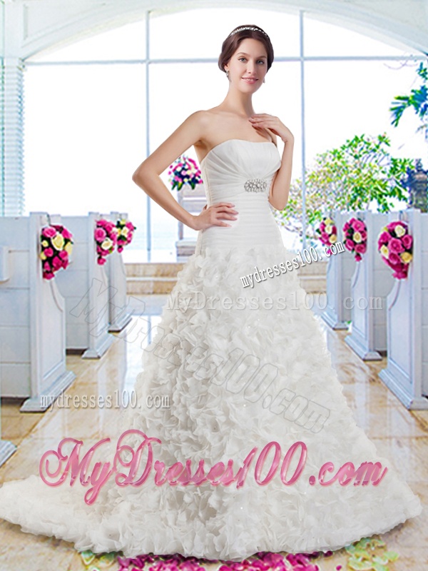 New Arrivals A Line Beaded Wedding Dresses with Appliques