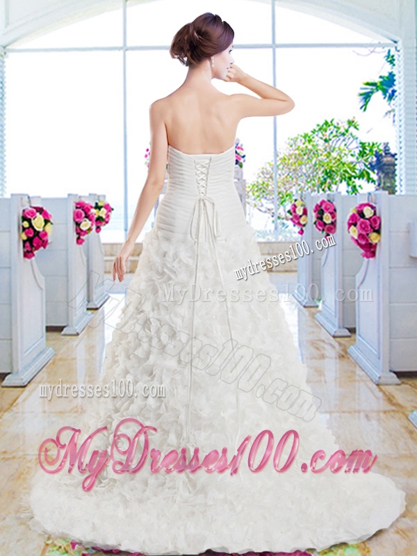 New Arrivals A Line Beaded Wedding Dresses with Appliques