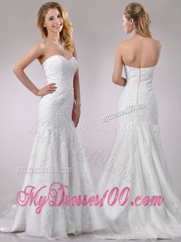 Popular Mermaid Wedding Dresses with Beading and Appliques