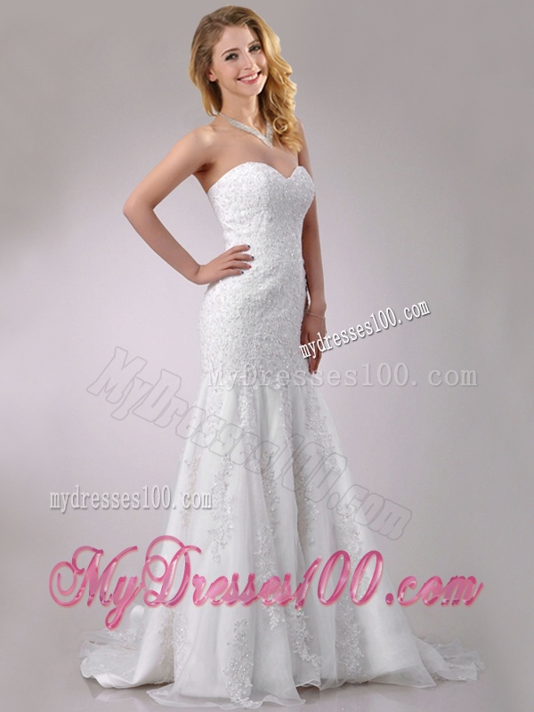 Popular Mermaid Wedding Dresses with Beading and Appliques