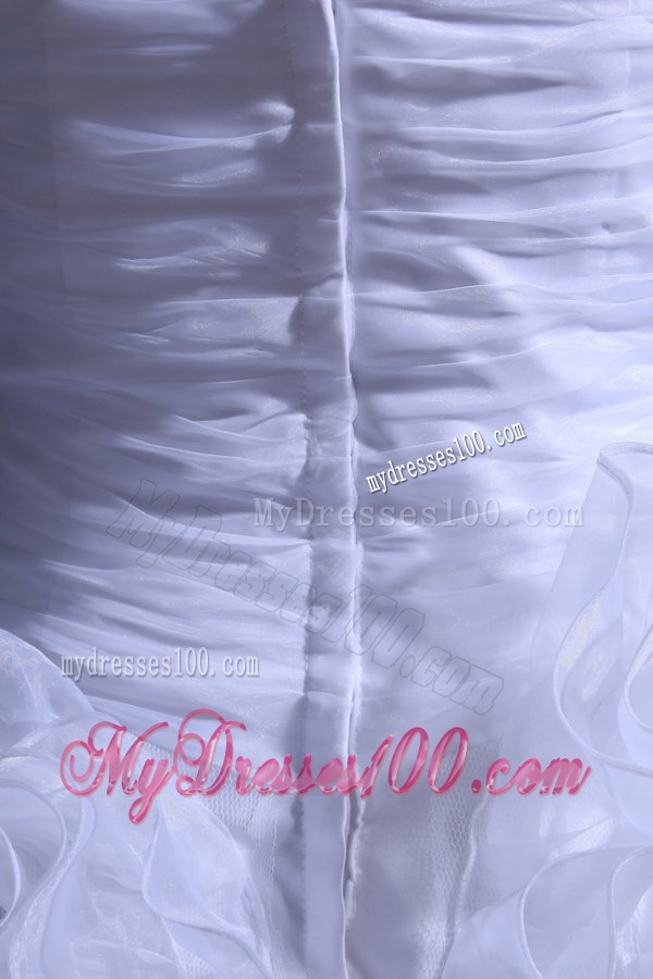 Sweetheart Ball Gown Beading and Rolling Flowers Wedding Dress