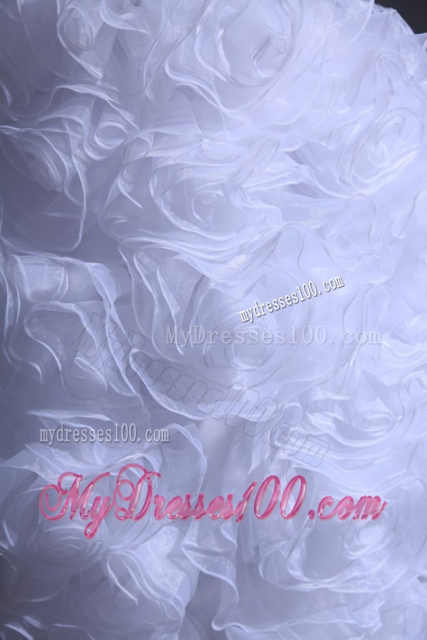 Sweetheart Ball Gown Beading and Rolling Flowers Wedding Dress