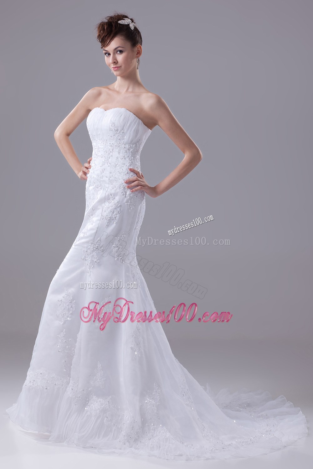 2013 Lace Appliques Mermaid / Trumpet Sweetheart Wedding Dress