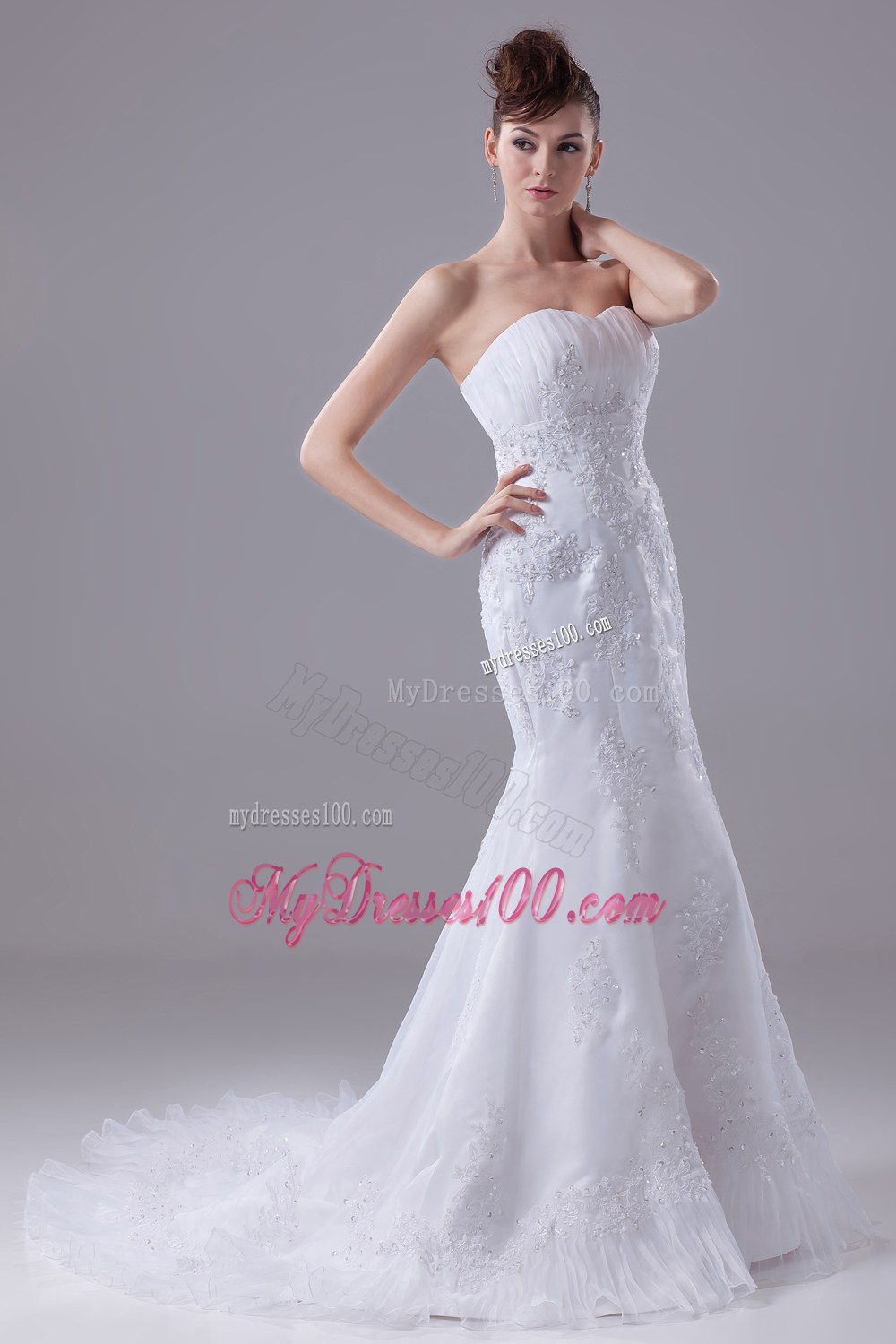 2013 Lace Appliques Mermaid / Trumpet Sweetheart Wedding Dress