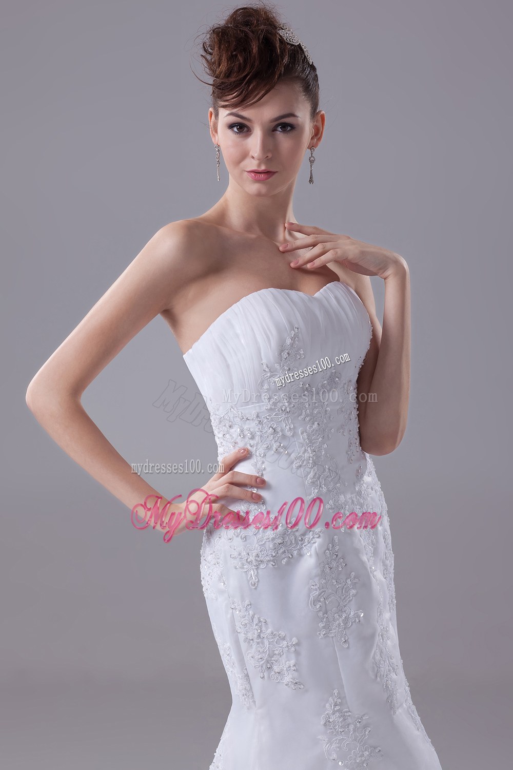 2013 Lace Appliques Mermaid / Trumpet Sweetheart Wedding Dress