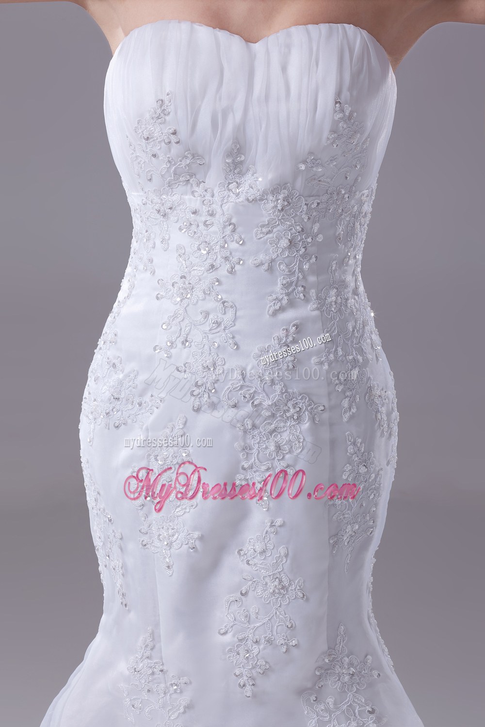 2013 Lace Appliques Mermaid / Trumpet Sweetheart Wedding Dress