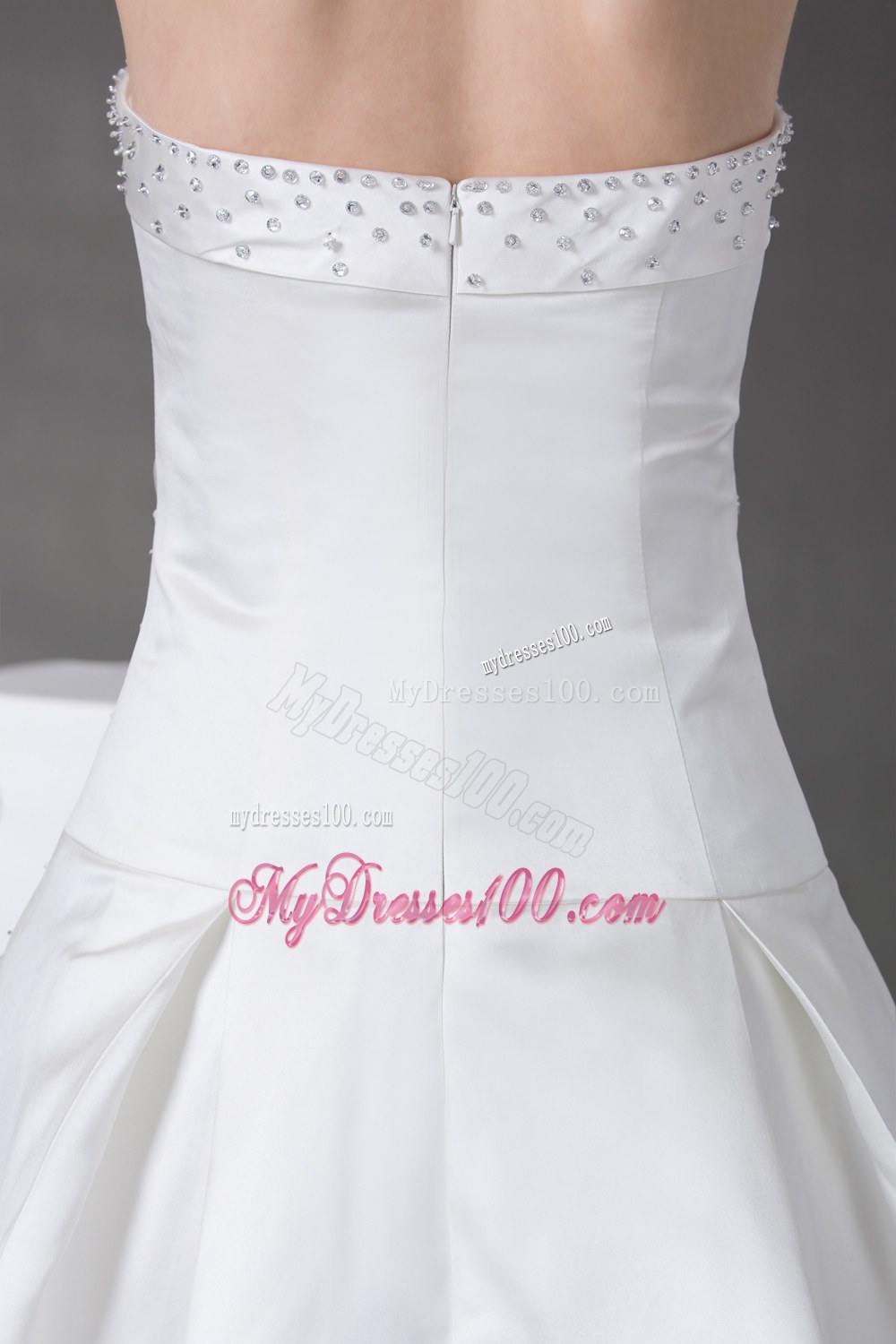 Beaded Strapless Chapel Train Elegant Wedding Dresses for 2013
