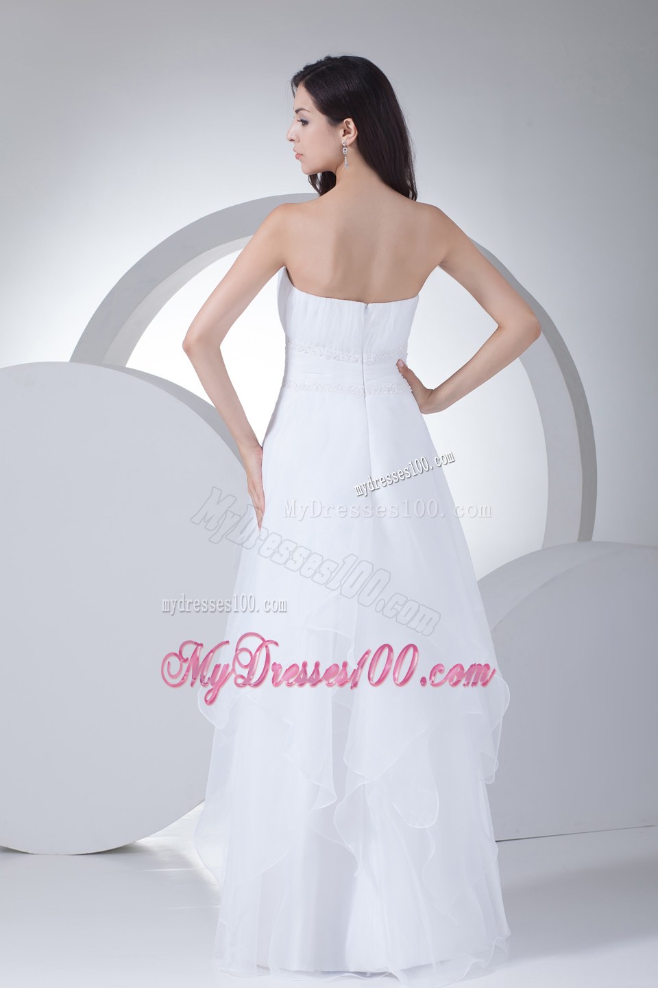 Simple Strapless Ruffles 2013 New Arrival Wedding Dresses