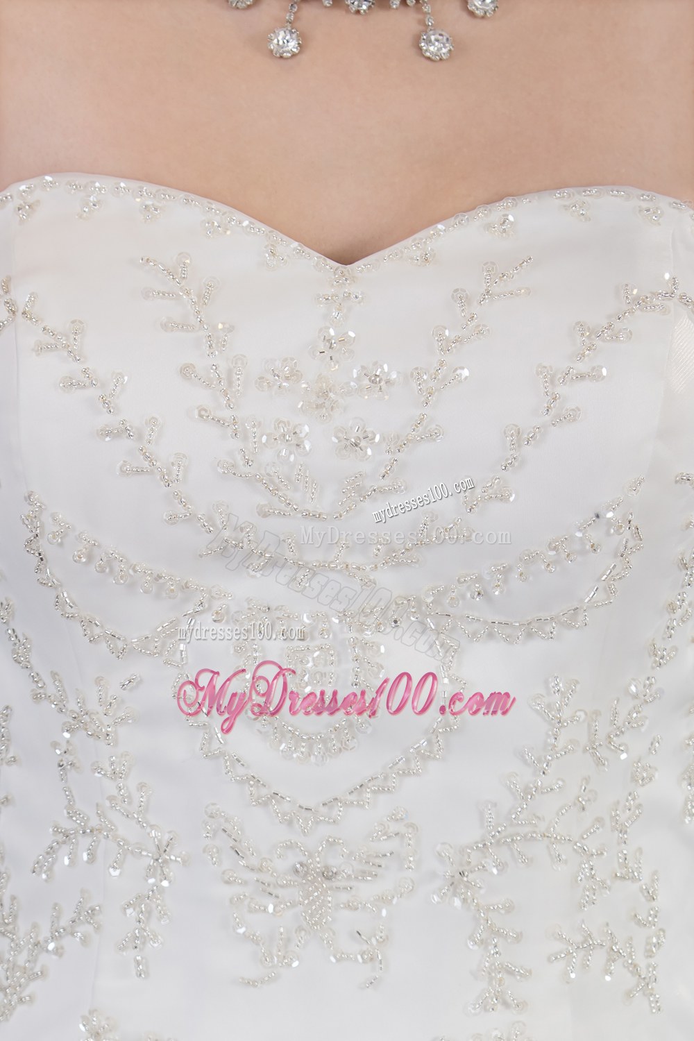 Cheap Sweetheart Appliques with Beading Wedding Dresses On Sale