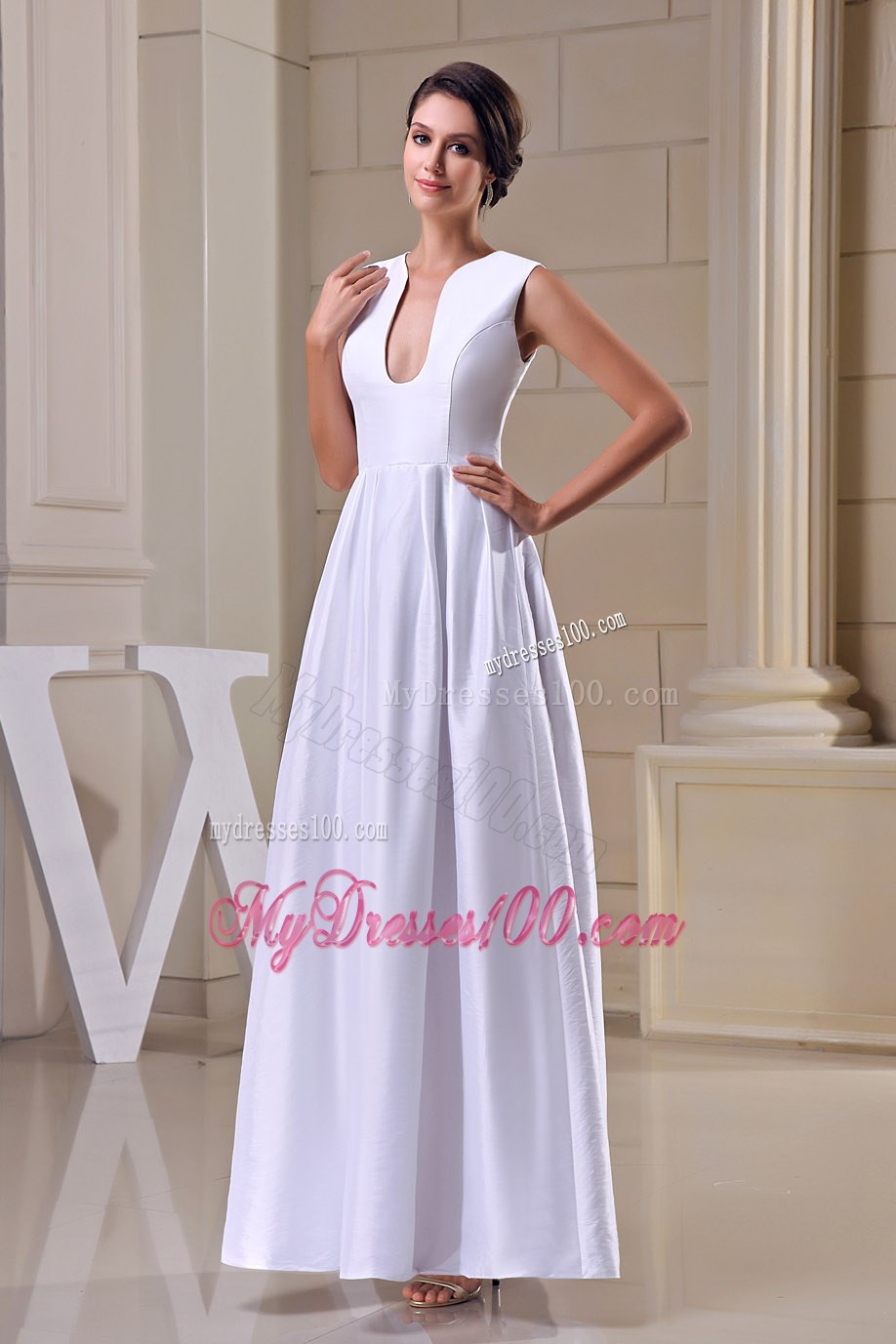 Informal V-neck Ankle-length 2013 Cheap Wedding Dresses On Sale