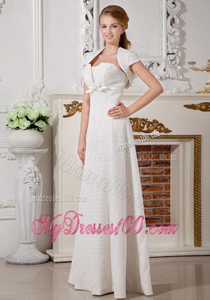 Affordable Empire Strapless Floor-length Simple Wedding Dress with Sash
