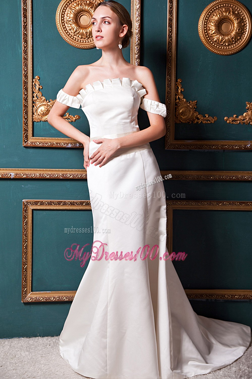 Beautiful Off The Shoulder Court Train 2013 Wedding Dresses On Sale