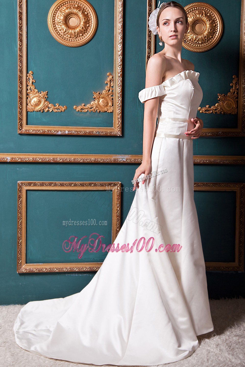 Beautiful Off The Shoulder Court Train 2013 Wedding Dresses On Sale