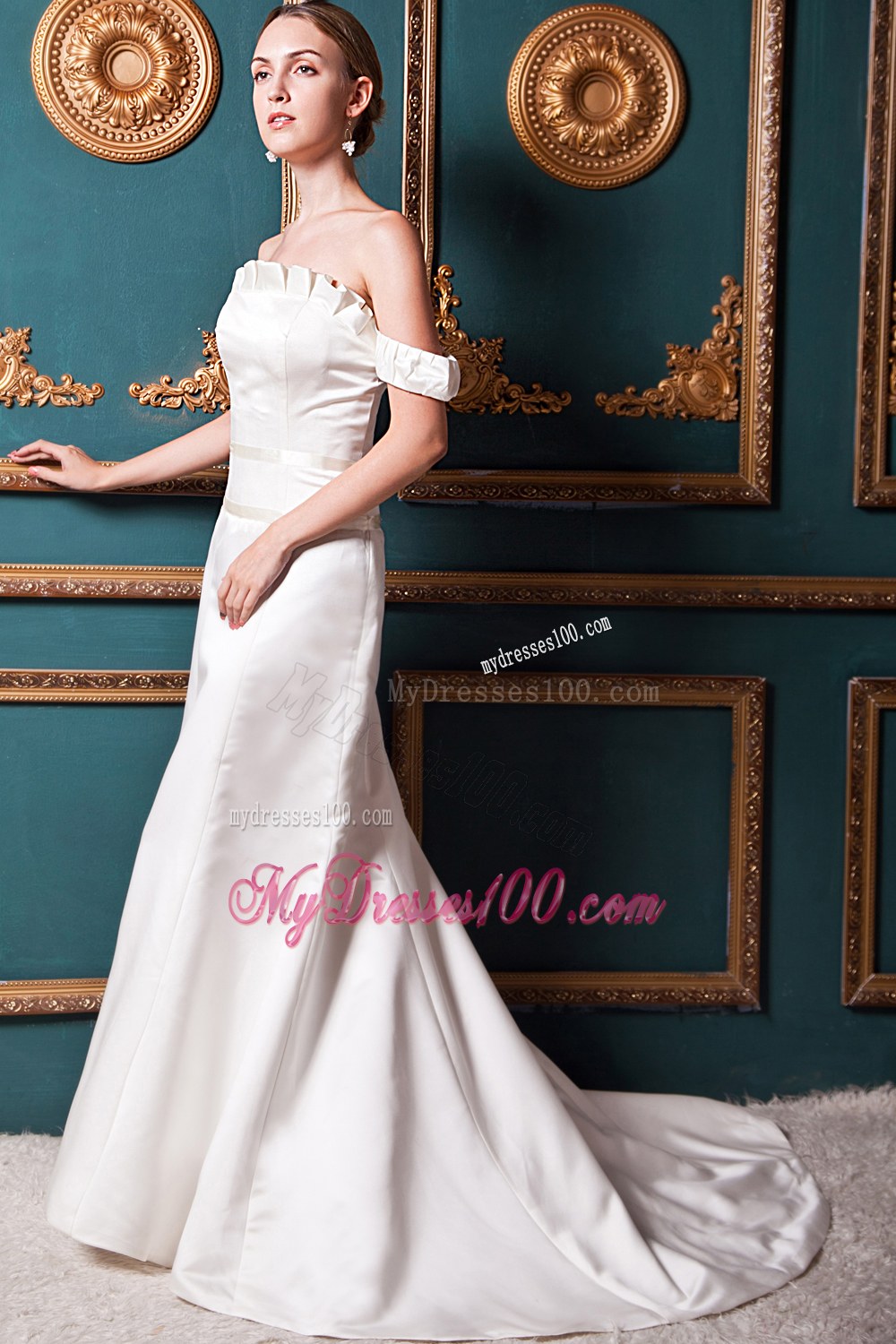Beautiful Off The Shoulder Court Train 2013 Wedding Dresses On Sale