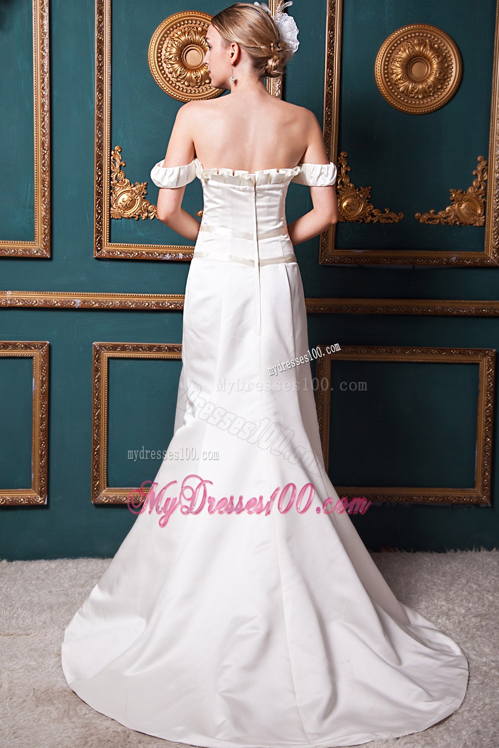 Beautiful Off The Shoulder Court Train 2013 Wedding Dresses On Sale