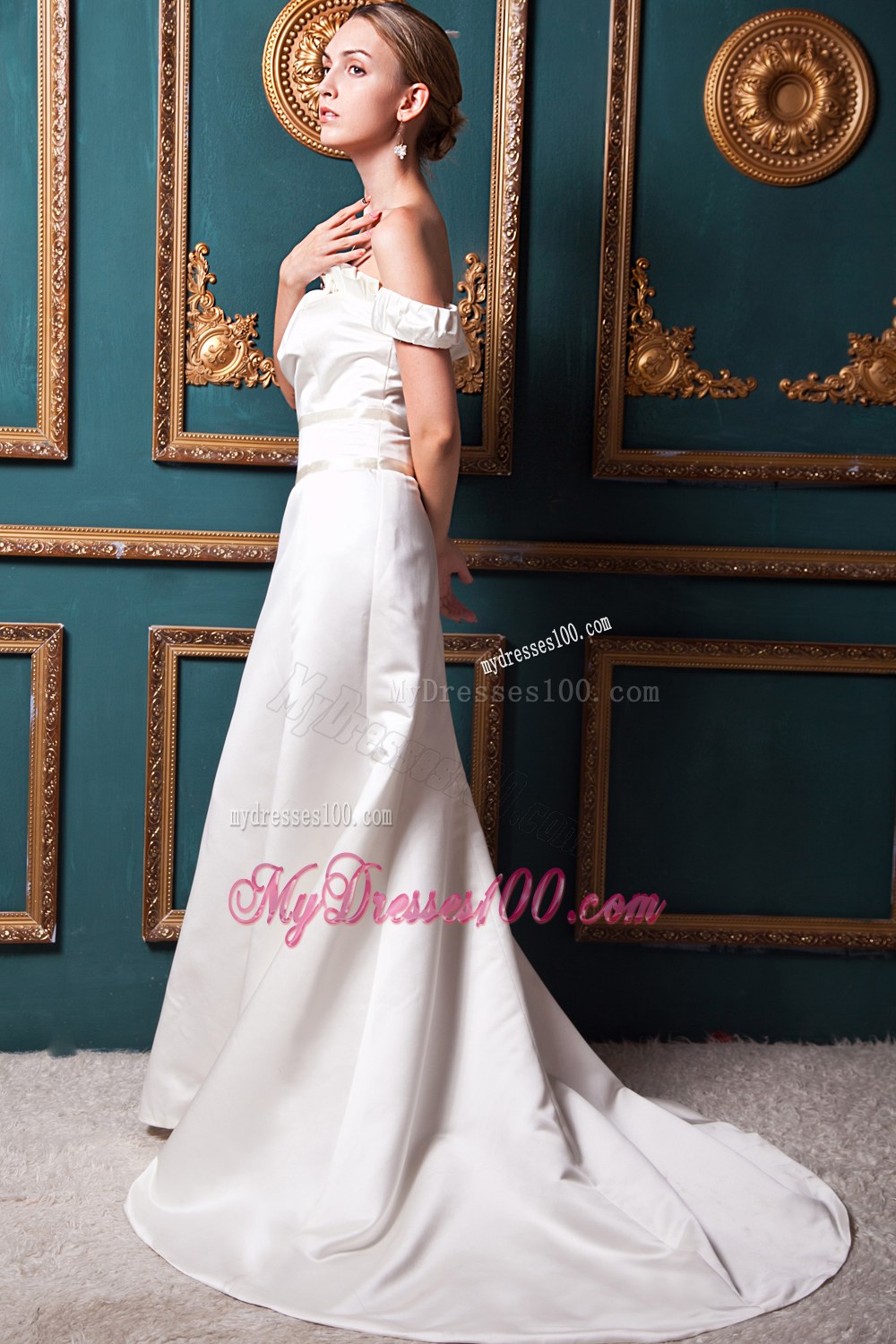 Beautiful Off The Shoulder Court Train 2013 Wedding Dresses On Sale