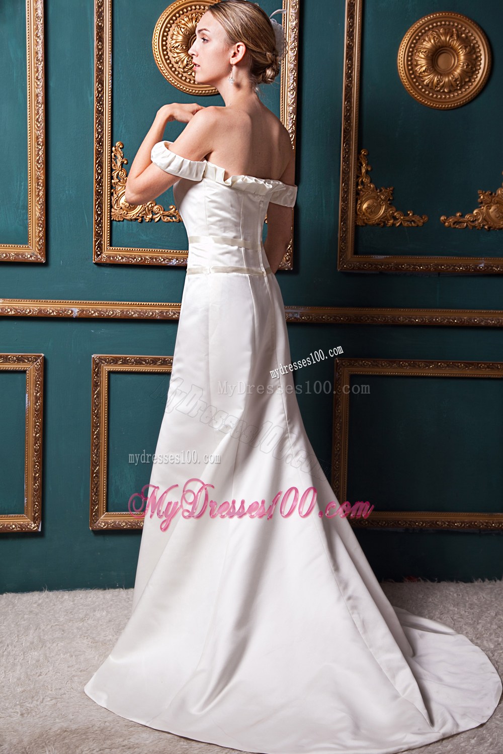 Beautiful Off The Shoulder Court Train 2013 Wedding Dresses On Sale