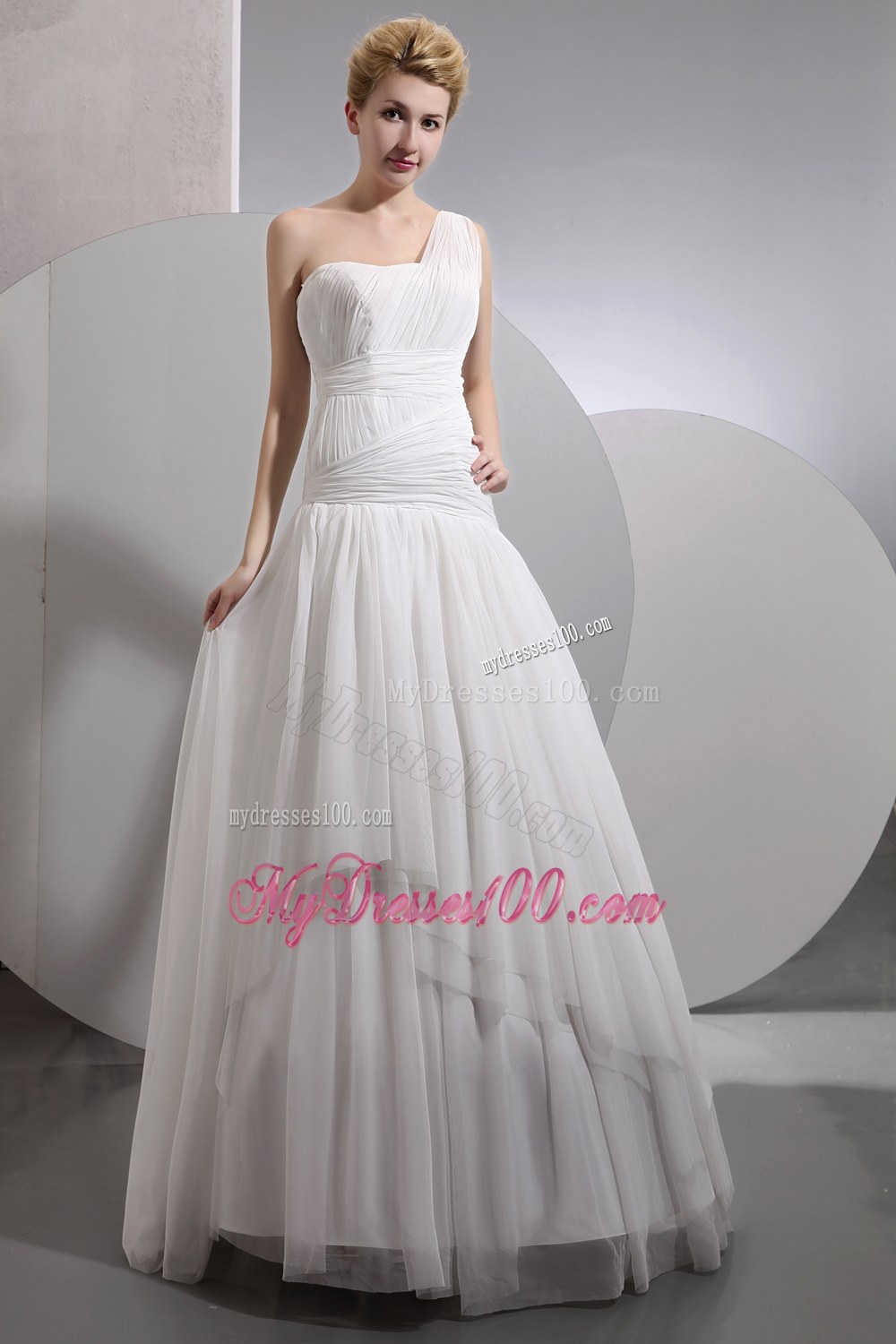 Beautiful One Shoulder Ruched 2013 Wedding Dresses On Sale