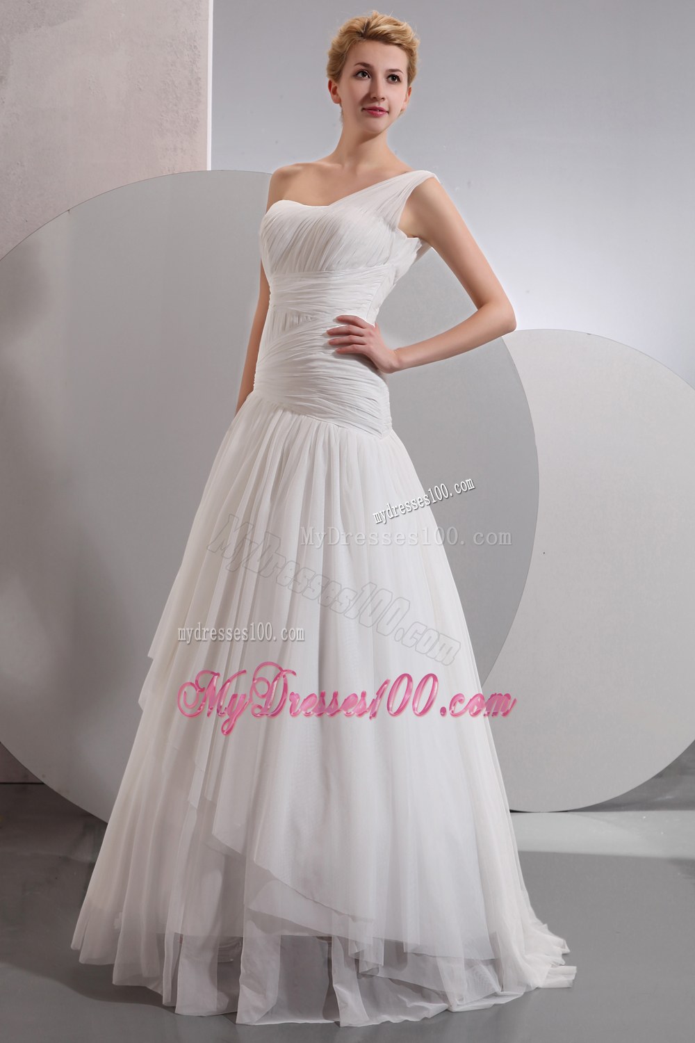 Beautiful One Shoulder Ruched 2013 Wedding Dresses On Sale