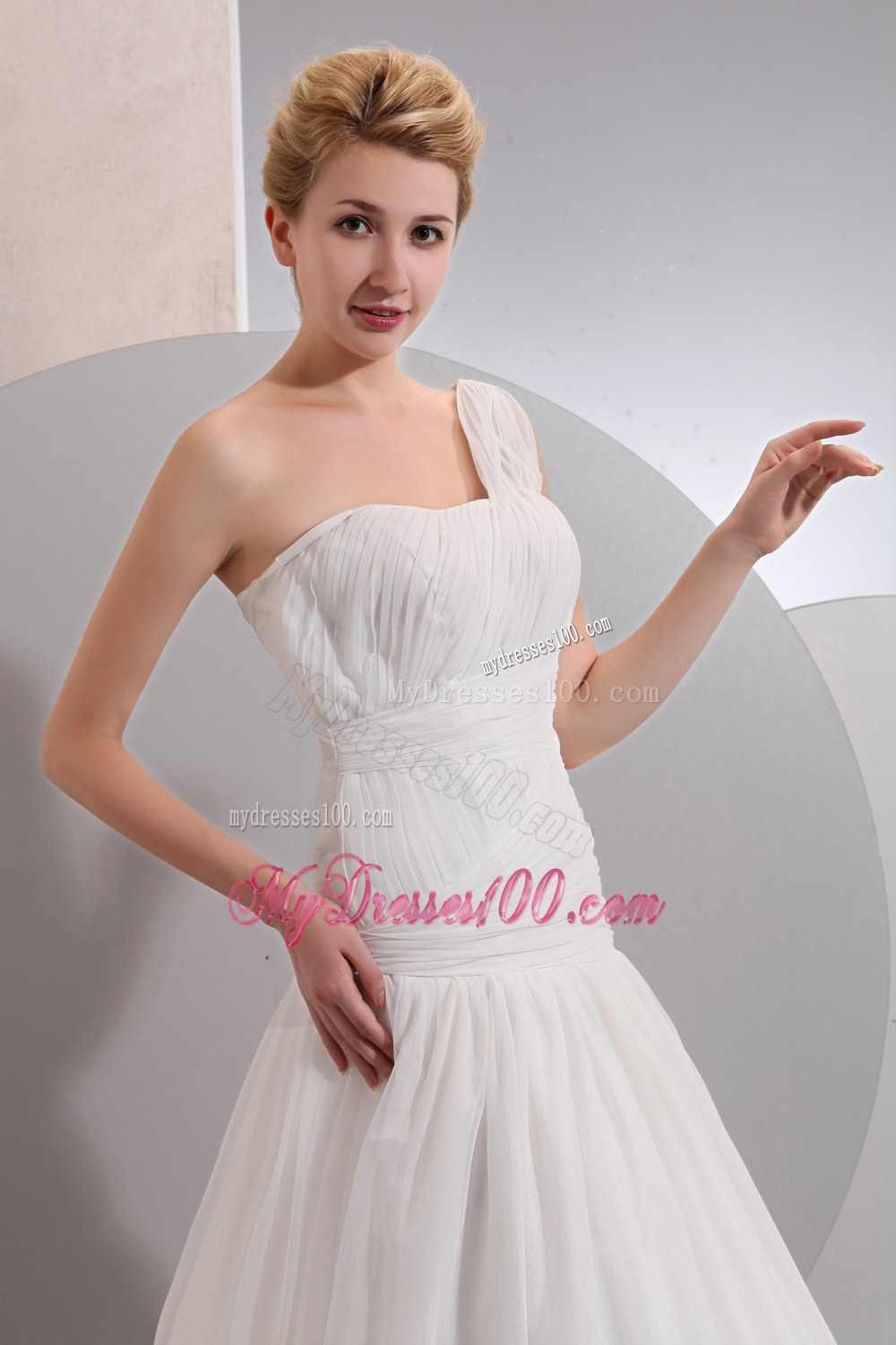 Beautiful One Shoulder Ruched 2013 Wedding Dresses On Sale