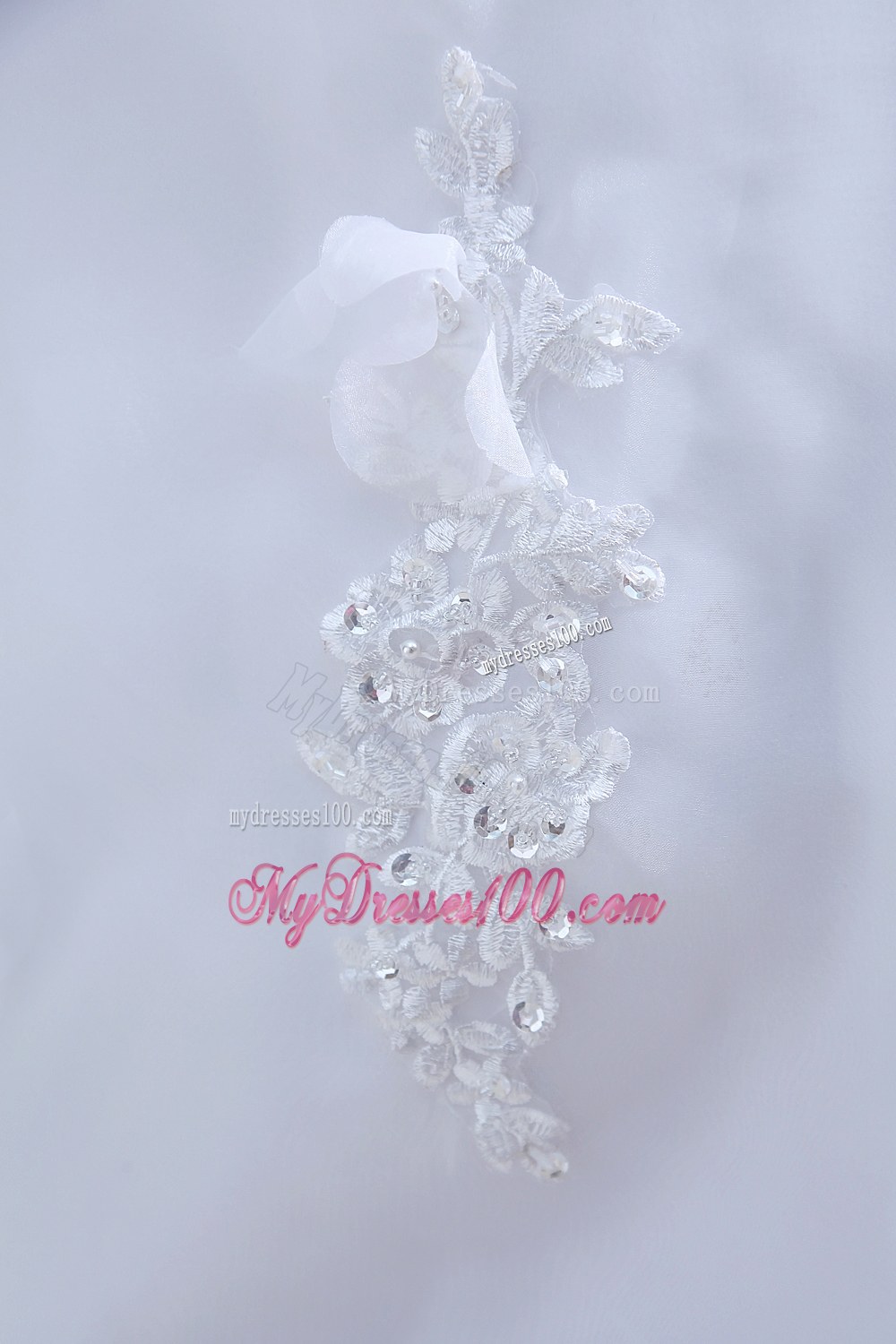 Beautiful Strapless Court Train Lace Flowers Wedding Dresses