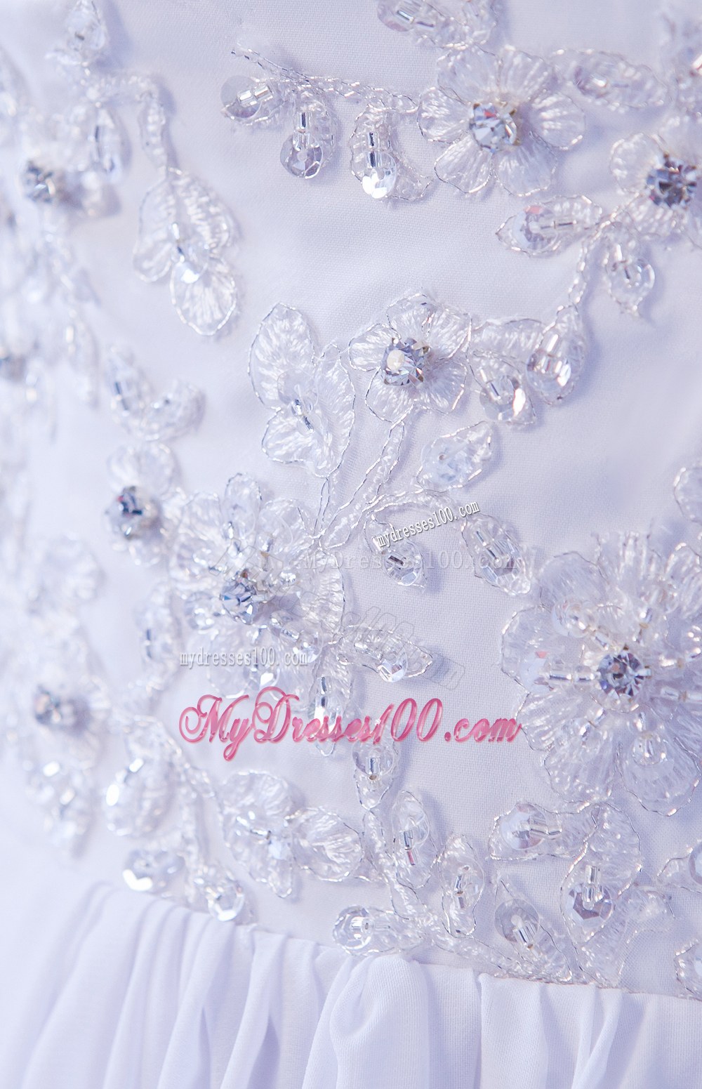 Beautiful Empire Straps Court Train Beading Wedding Dresses
