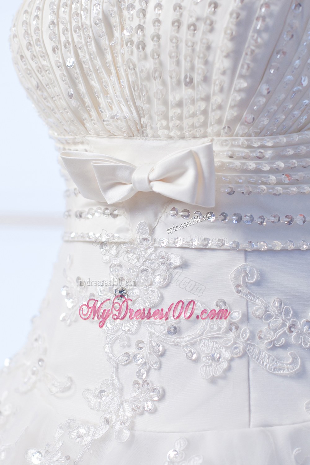 Best Strapless Beading and Hand Made Flowers Bridal Dresses
