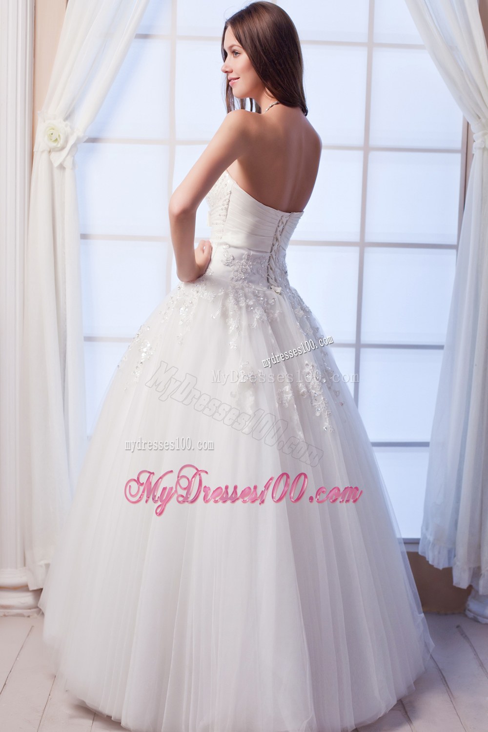 Best Strapless Beading and Hand Made Flowers Bridal Dresses
