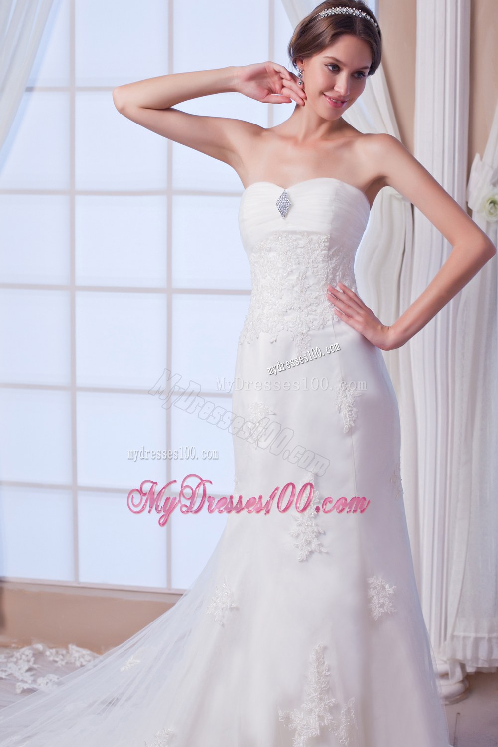 Brand New Mermaid Court Train Lace Beading Wedding Dresses