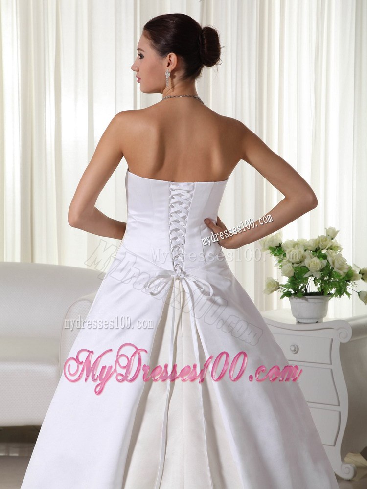 Cheap Strapless Court Train Simple Wedding Gowns On Sale