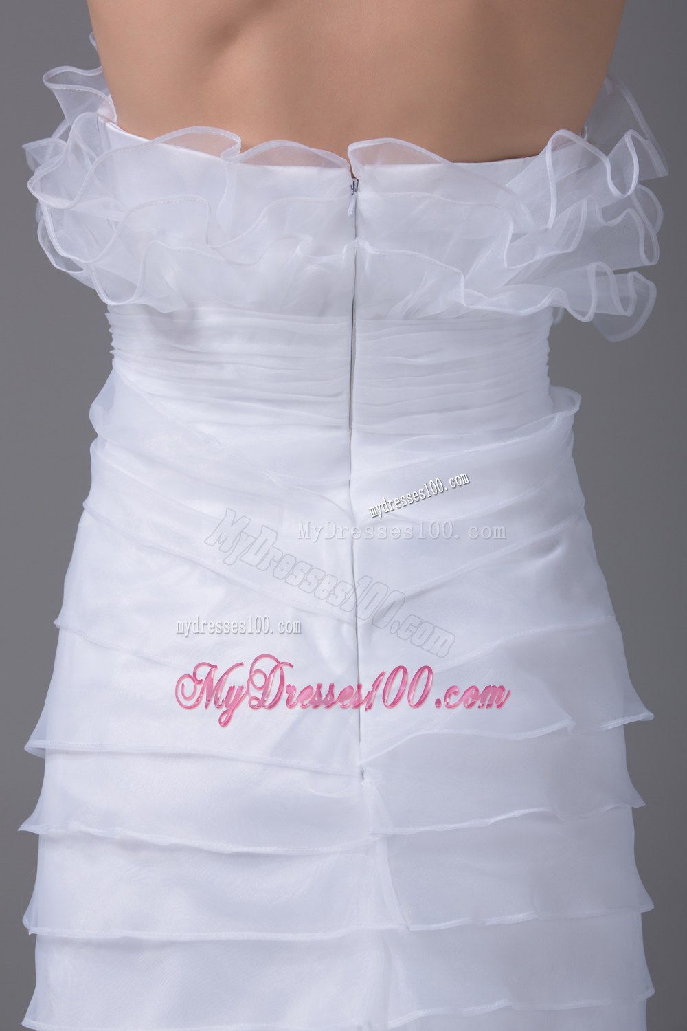 Column Strapless Ruffled Layers Unique Wedding Dress for 2013