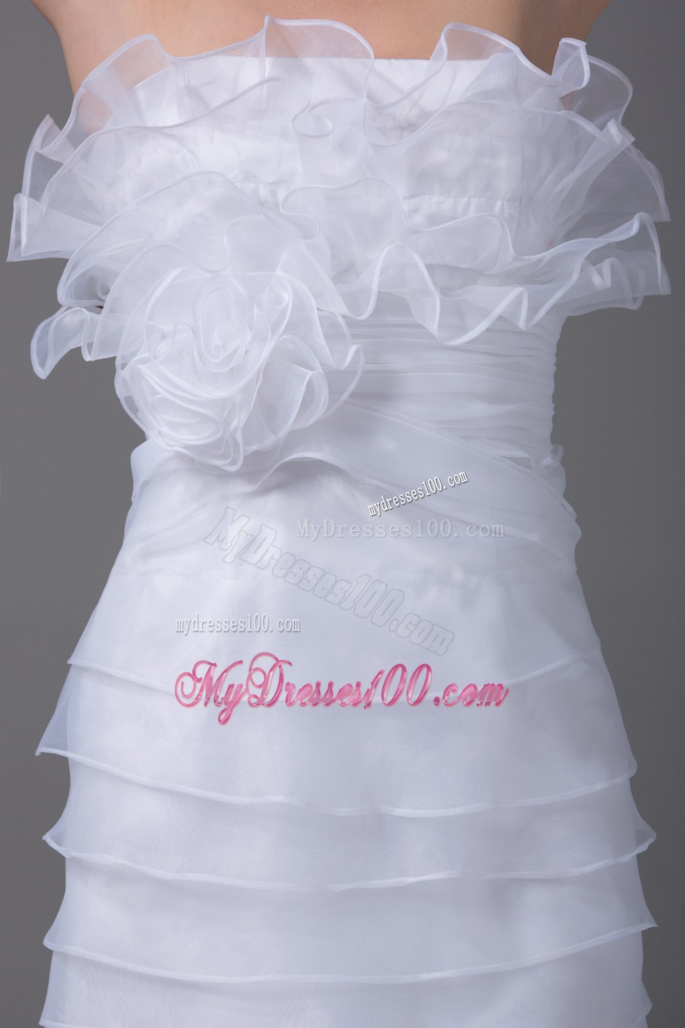 Column Strapless Ruffled Layers Unique Wedding Dress for 2013