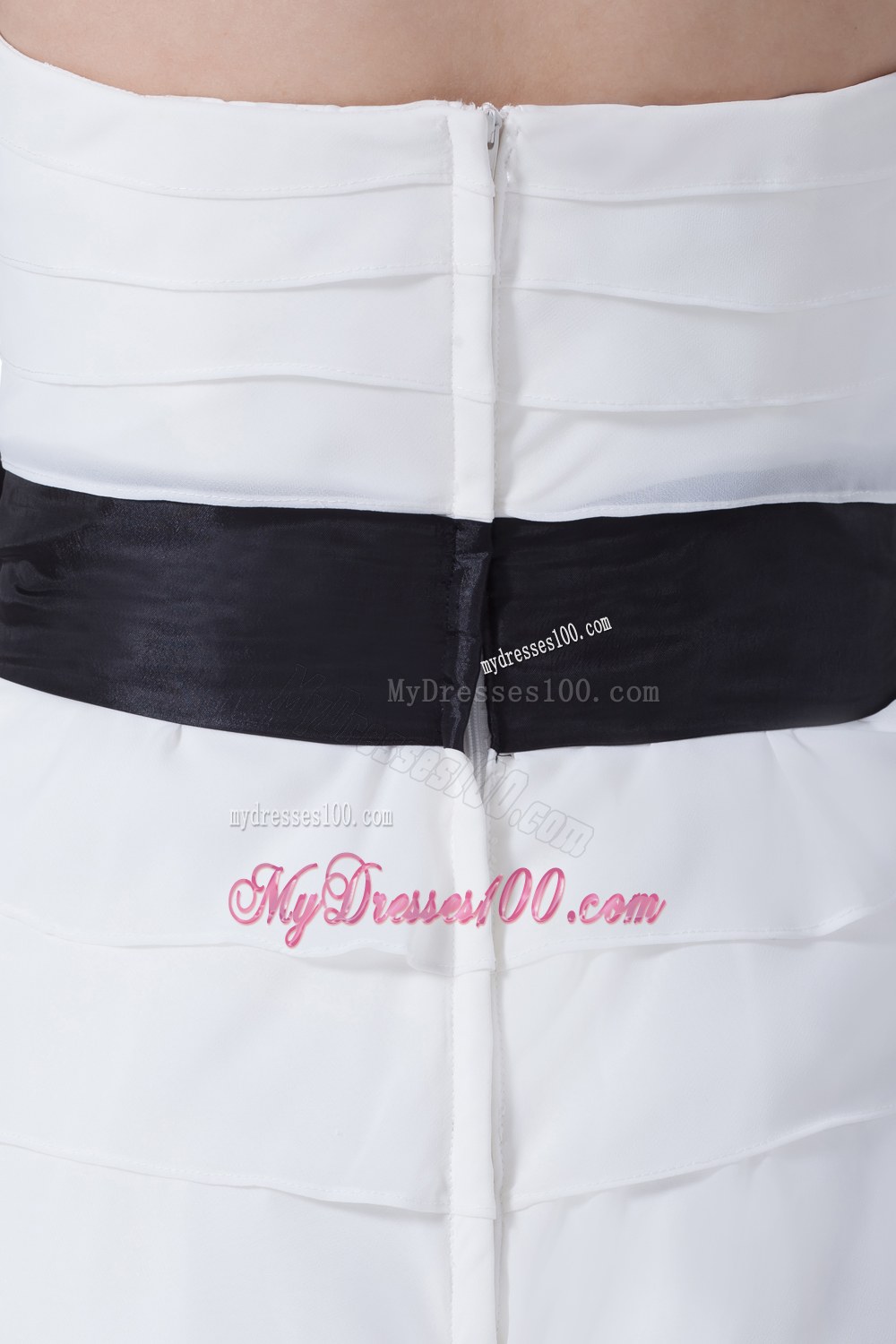 Column Sweetheart Sash Ruffles Layers Wedding Dress