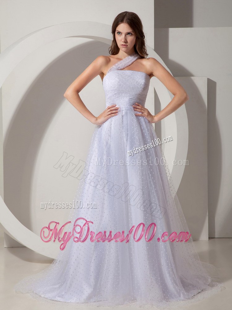 Modest Princess One Shoulder Court Train Cheap Wedding Dress