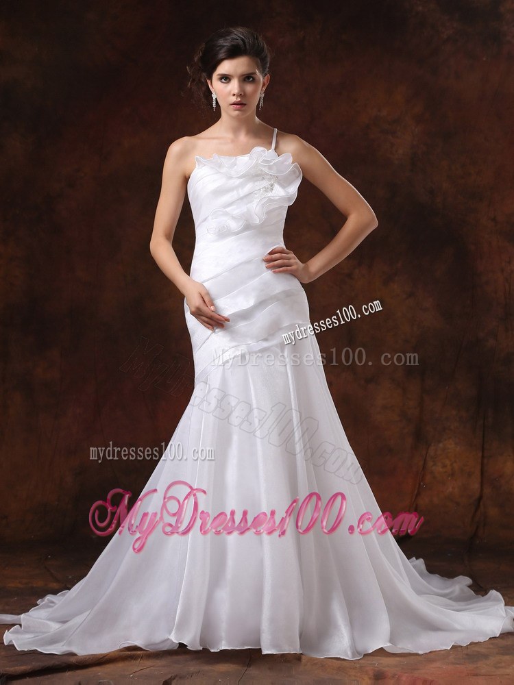 Customize Mermaid One Shoulder Wedding Dress For Wedding Party