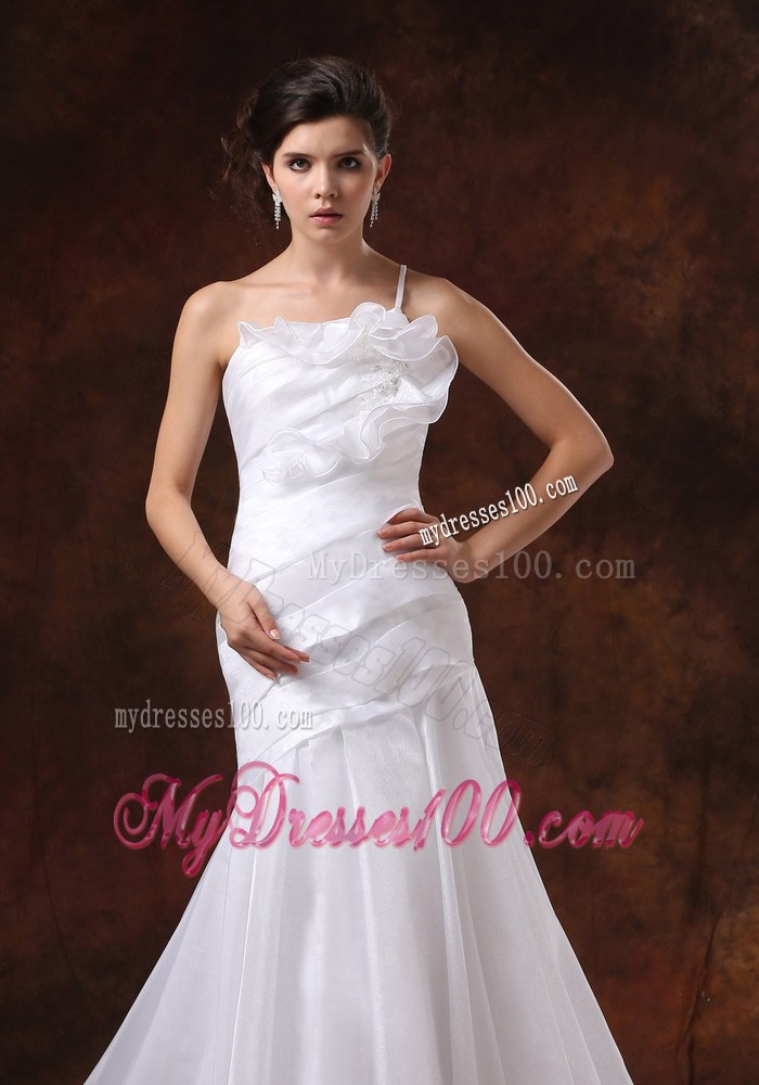 Customize Mermaid One Shoulder Wedding Dress For Wedding Party