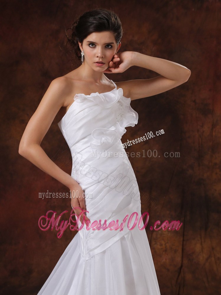 Customize Mermaid One Shoulder Wedding Dress For Wedding Party