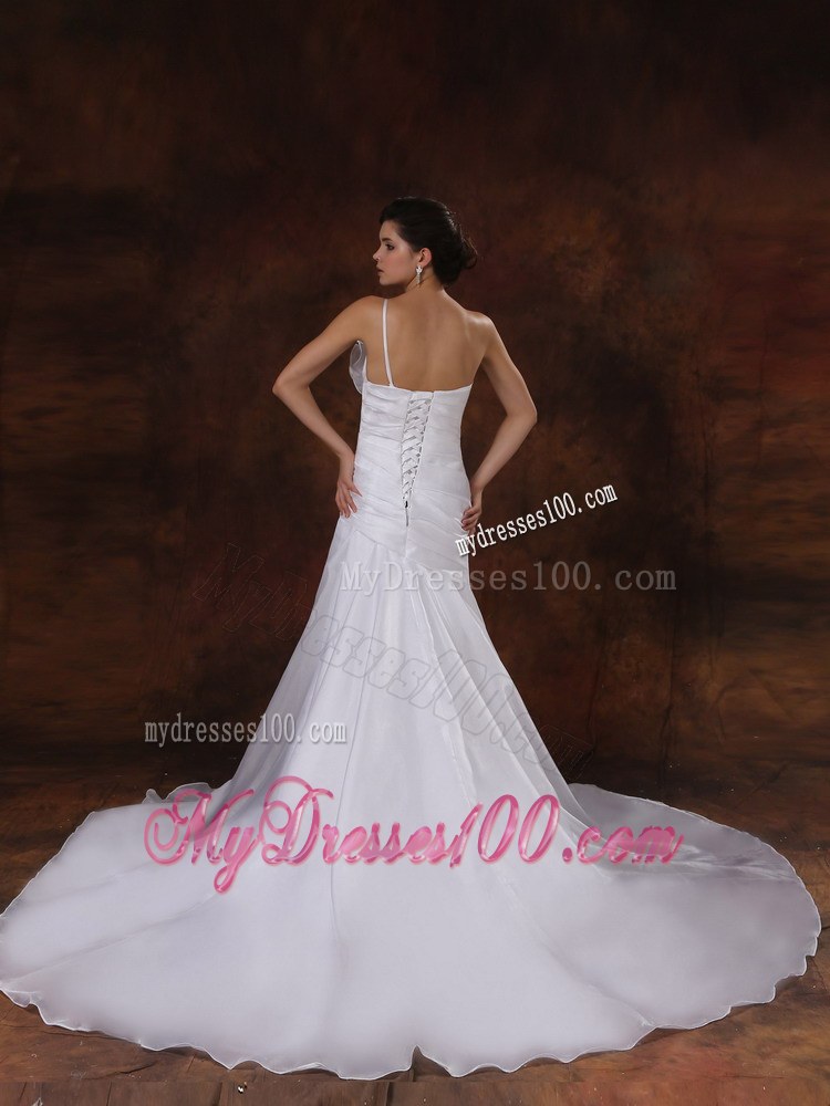 Customize Mermaid One Shoulder Wedding Dress For Wedding Party