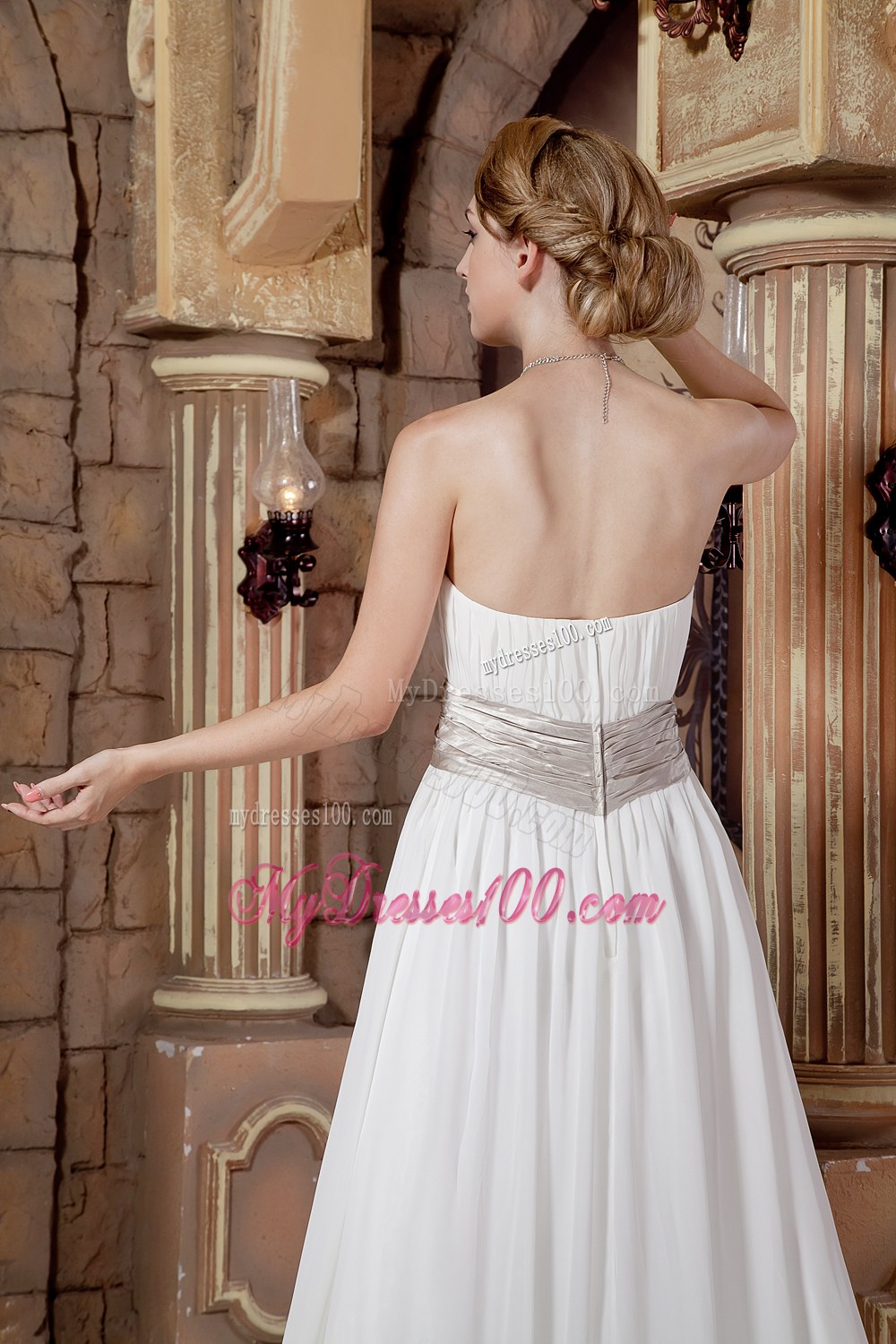 Elegant Strapless Court Train Beaded 2013 New Wedding Dresses