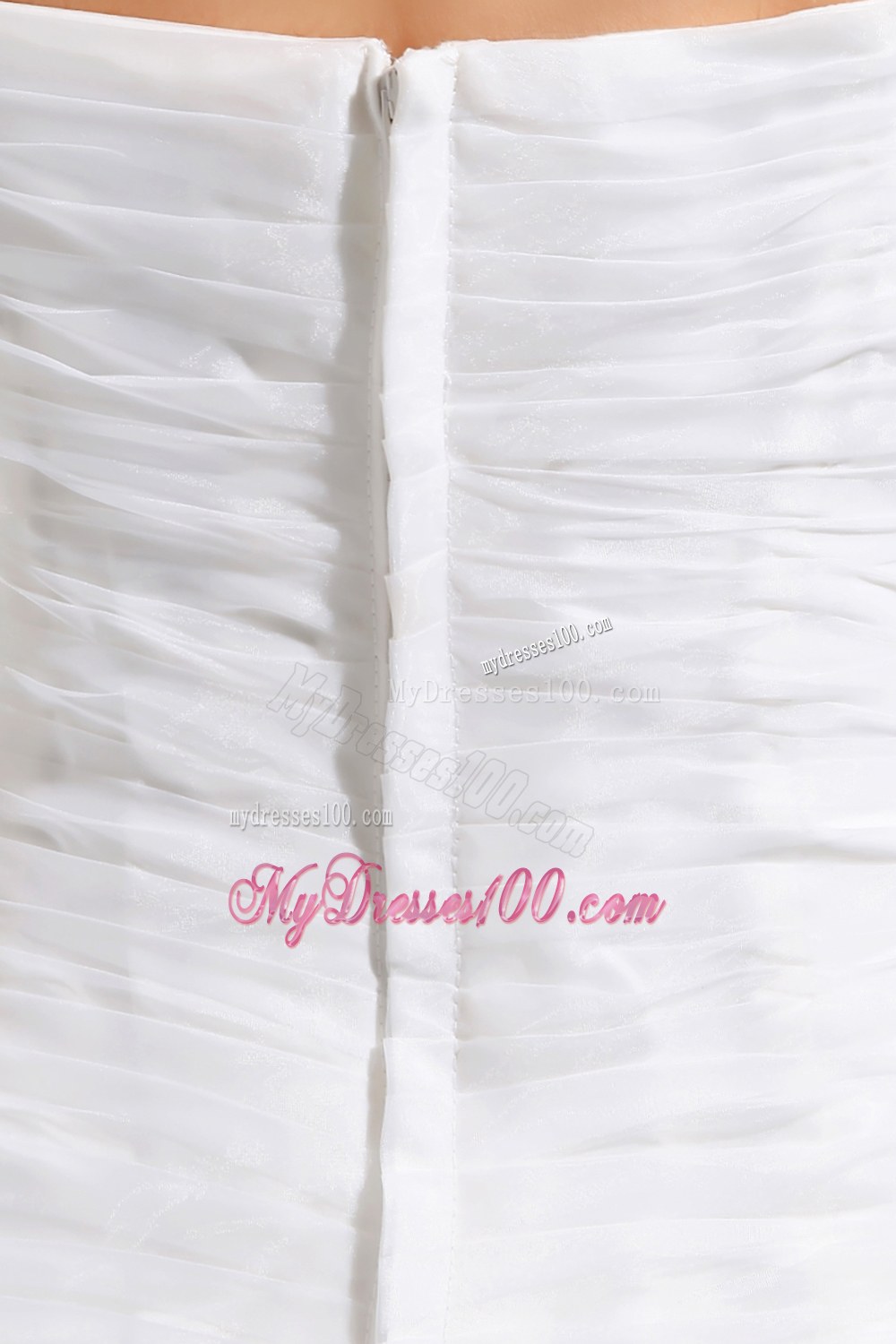 Elegant Strapless Court Train Ruched and Ruffles Bridal Dresses