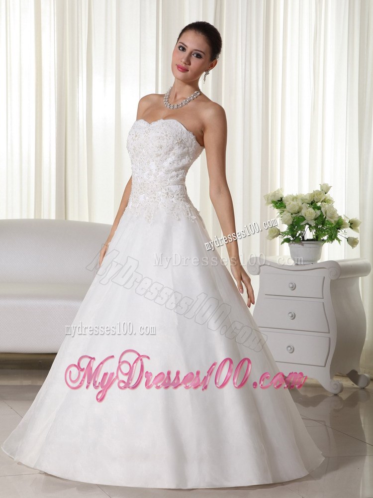 Elegant Sweetheart Floor-length Lace Wedding Dresses for Cheap