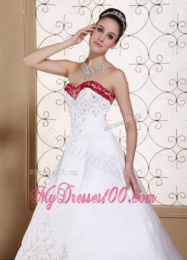 Modest Chapel Train For Wedding Dresses with Embroidery and Beading