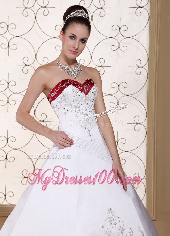 Modest Chapel Train For Wedding Dresses with Embroidery and Beading