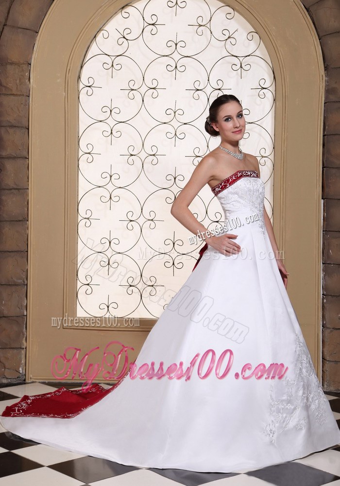 Gorgeous Chapel Train For 2013 Embroidery Wedding Dresses New Style