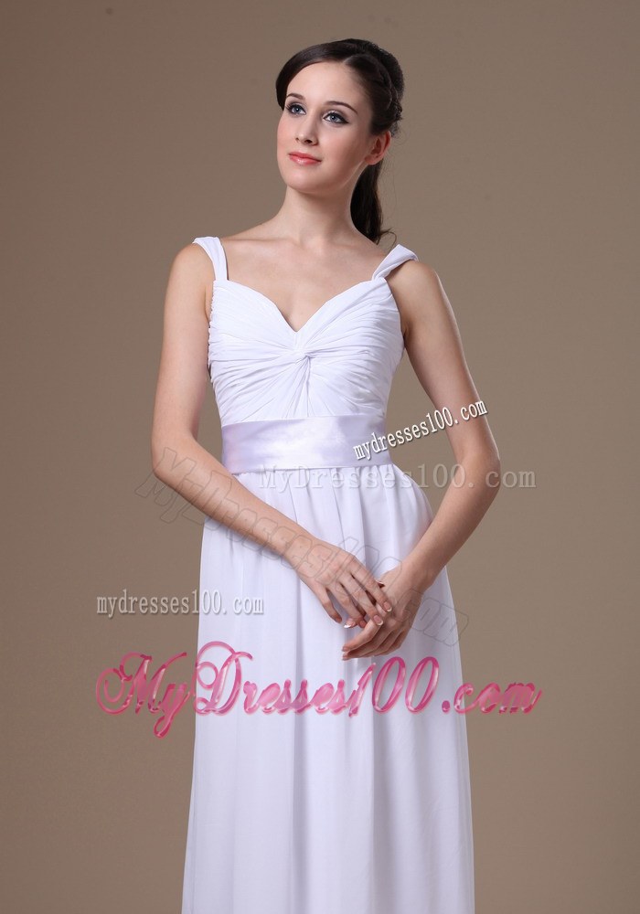 Empire Straps Floor-length Wedding Dress With Belt