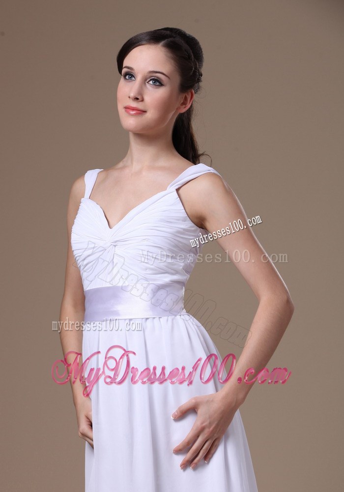 Empire Straps Floor-length Wedding Dress With Belt