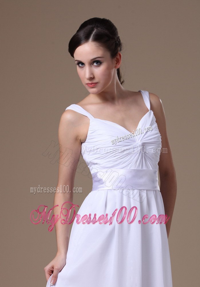 Empire Straps Floor-length Wedding Dress With Belt