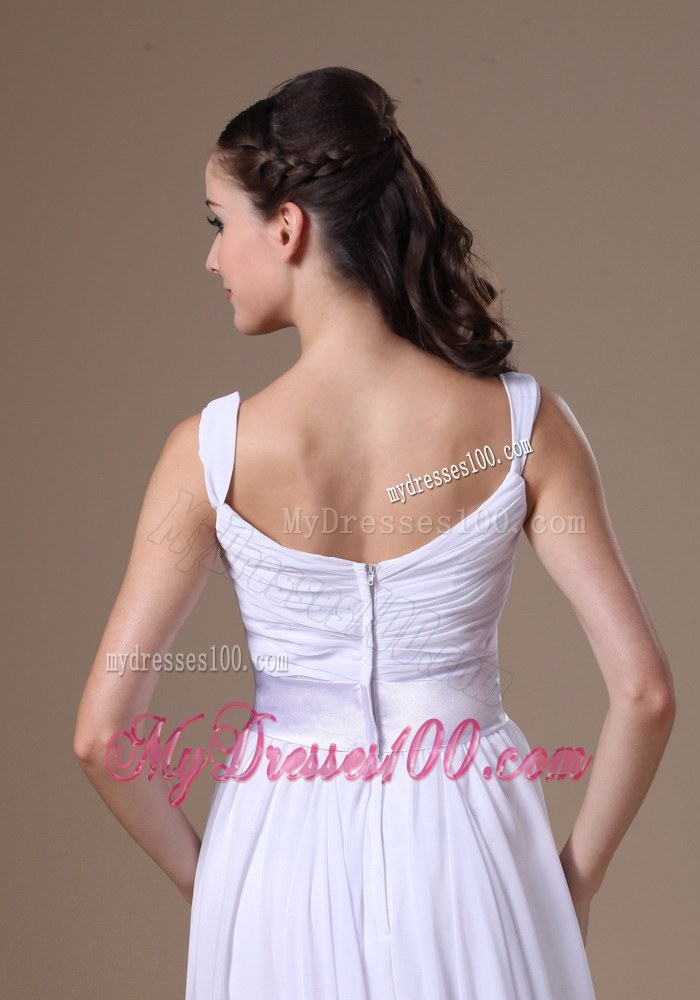 Empire Straps Floor-length Wedding Dress With Belt