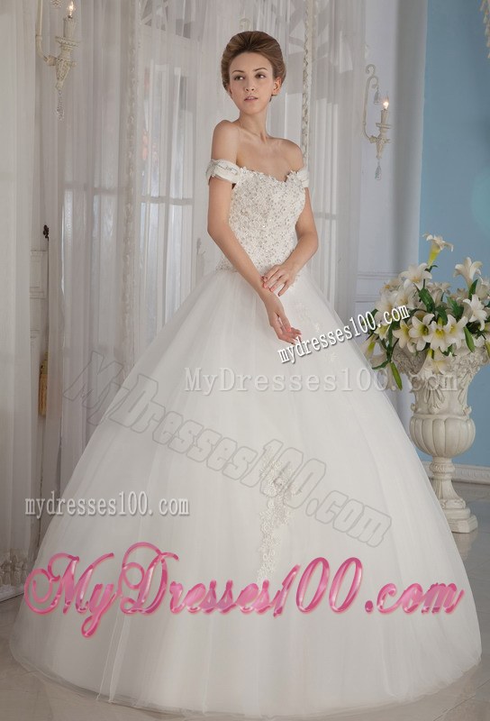 Fashionable Ball Gown Off The Shoulder Beaded Wedding Gowns